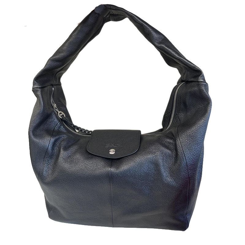 LONGCHAMP Le Pliage Goatskin Shoulder Bag Large Women's Black