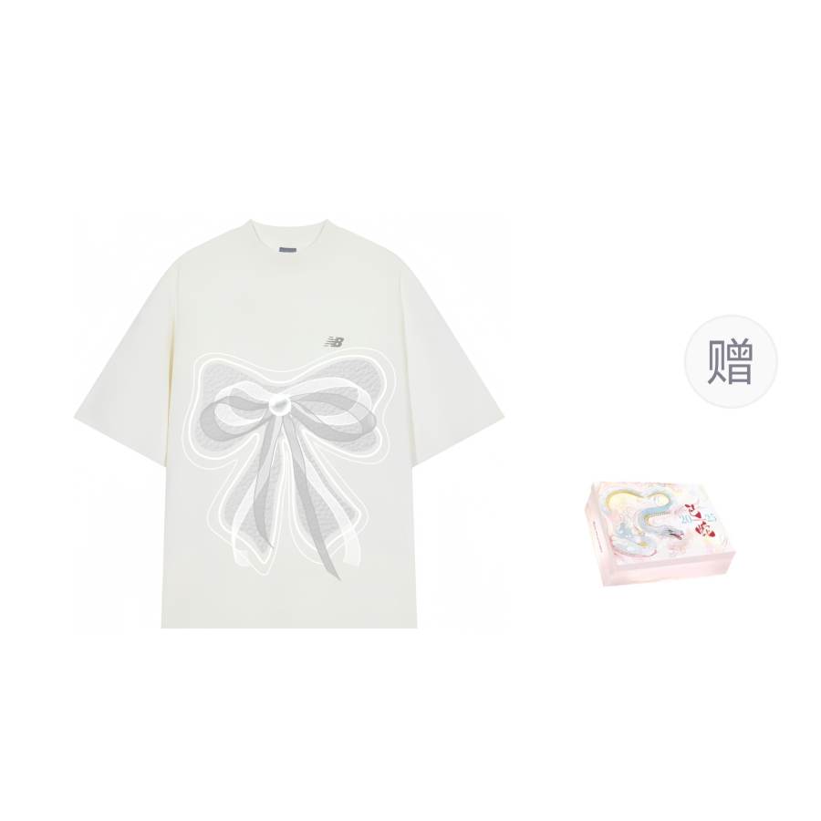 New Balance New Balance T Shirts Unisex Ivory White Crew Neck Moderate Heavyweight