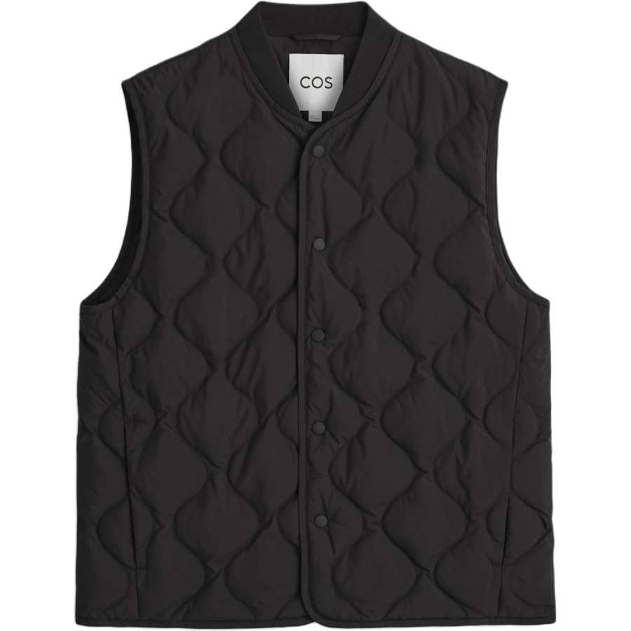 COS COS Down Vests Men's Black Baseball Collar Moderate Other