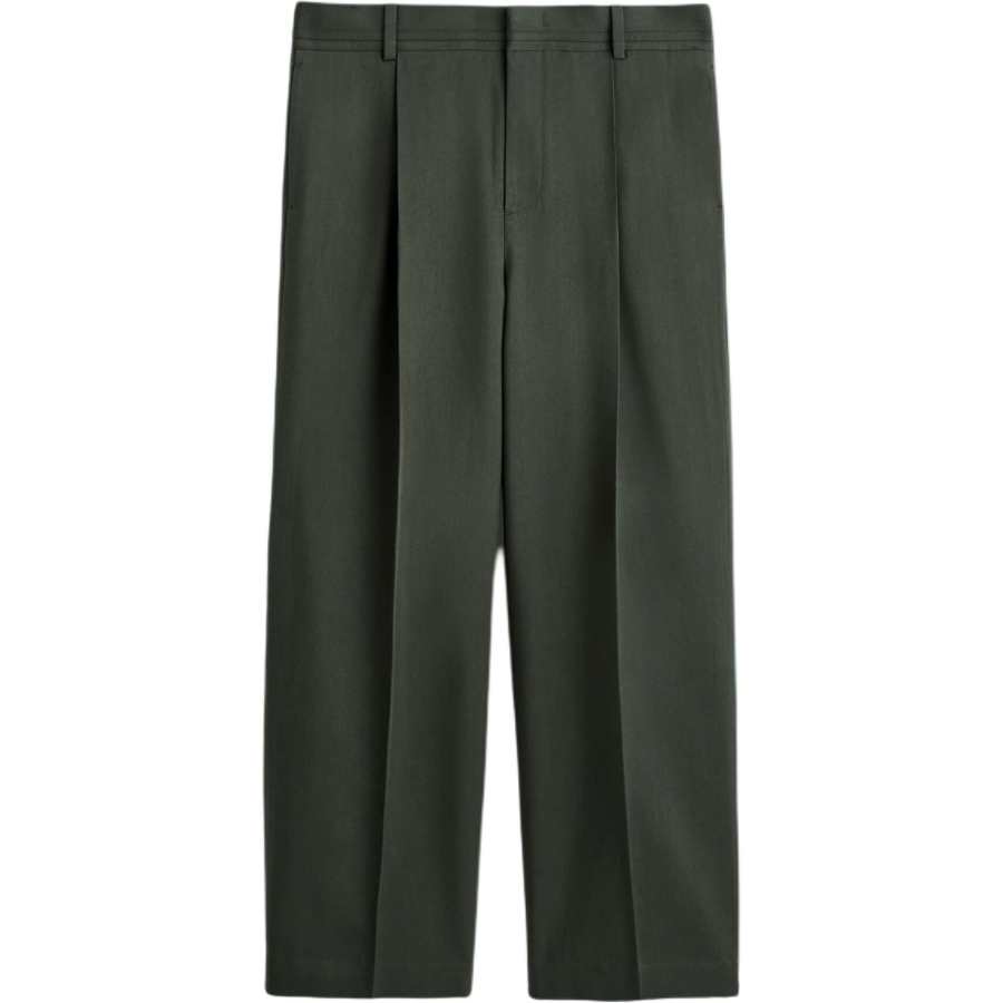 COS Casual Pants Men's Dark Green Moderate Wide Leg Pants
