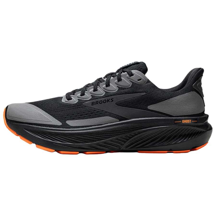 Brooks Ghost 17 Cushioning Abrasion Resistant Breathable Support Rebound Running Shoes Men's Black Gray