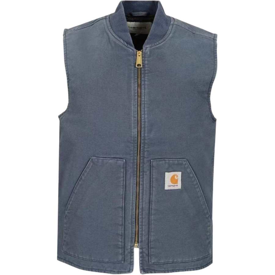 Carhartt WIP Tank Tops Unisex Dark Blue Baseball Collar Moderate Straight Fit