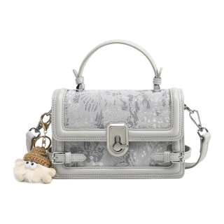 Carit&Koty Polyurethane, Synthetic Leather, PU Handbag Regular Women's Gray/Pink