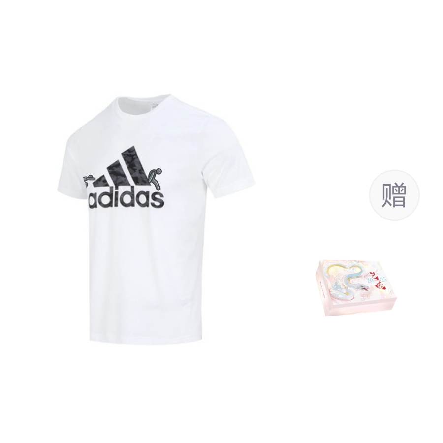 Adidas Adidas T Shirts Men's White Crew Neck Moderate Straight Fit