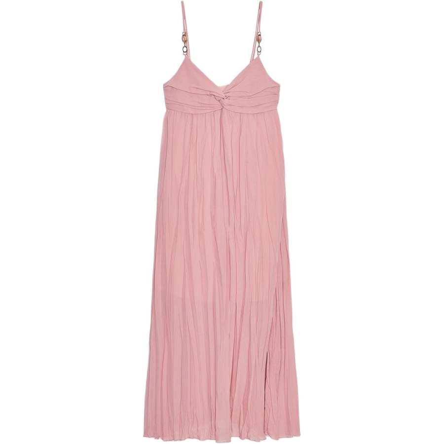 ZARA Slip Dresses Women's Marsala Red V Neck Moderate