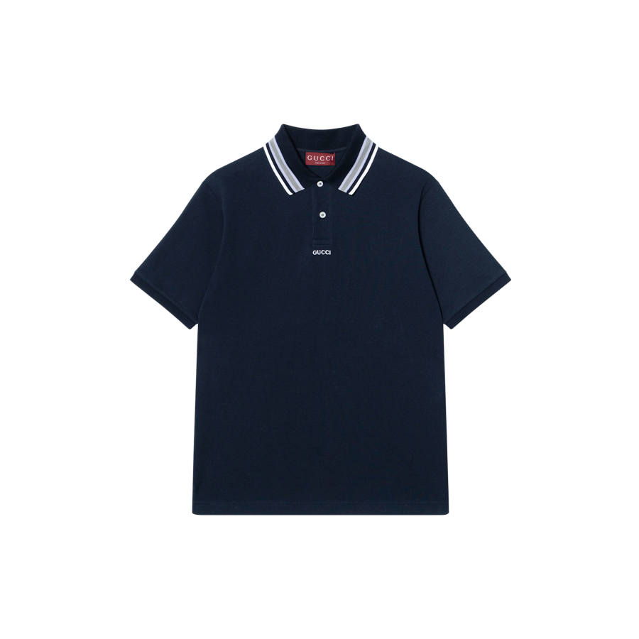 GUCCI Lido Polo Shirt Men's Marine Blue
