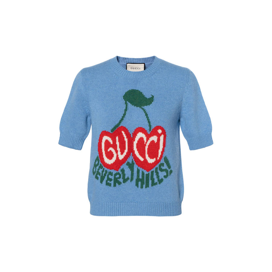 GUCCI Crop Top Women's Light Blue