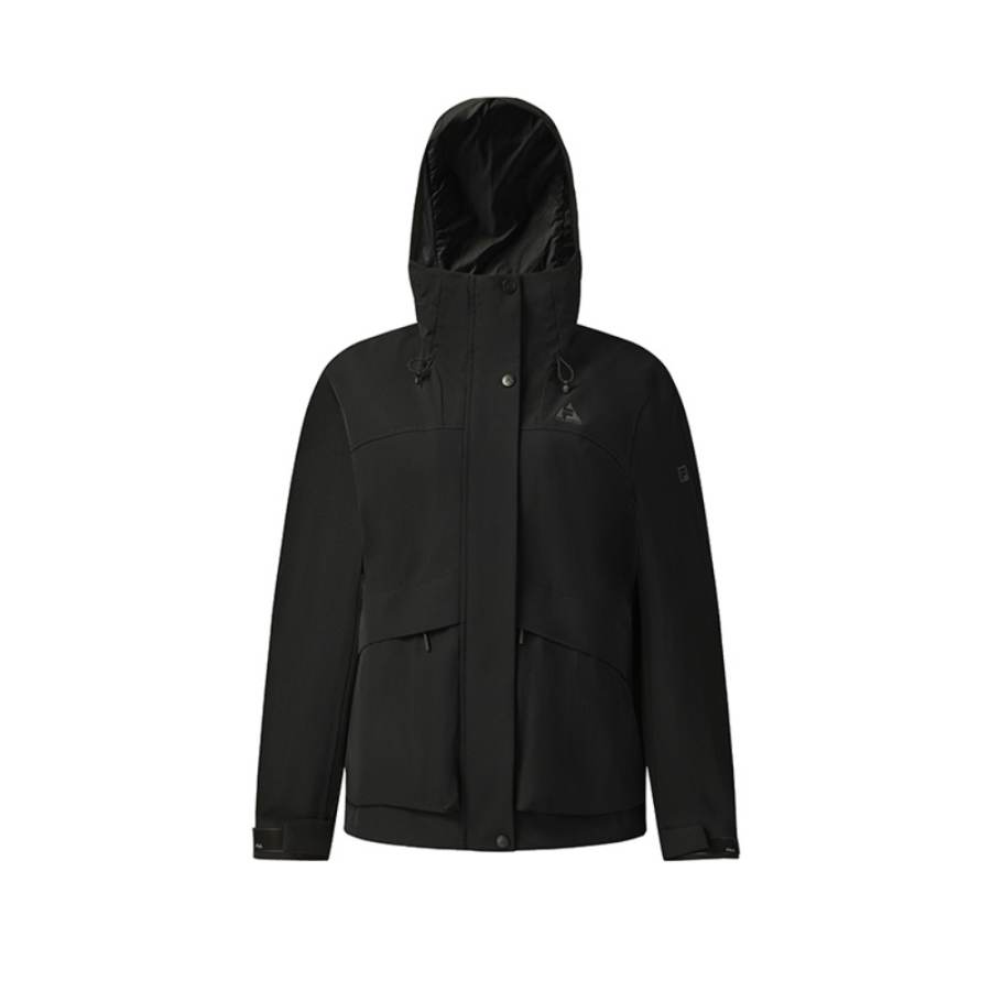 FILA Explorer Jackets Women's Pitch Black Hooded Fleece Lined Other