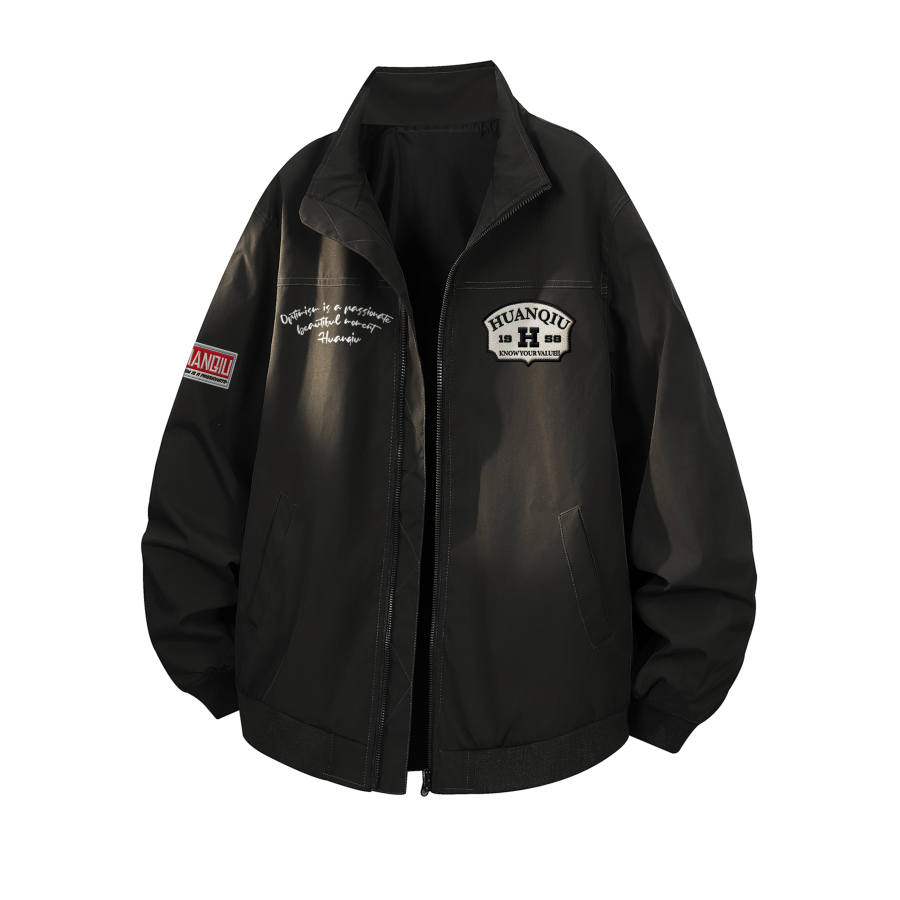 HUANQIU Jackets Unisex Stand Collar Moderate