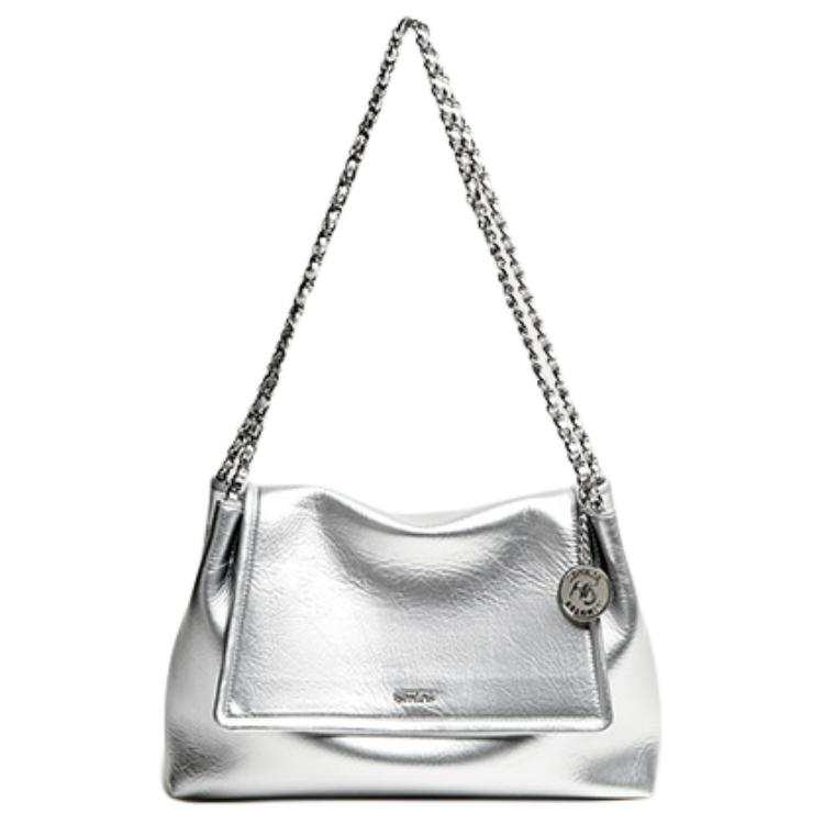15 MINS Synthetic Leather Shoulder Bag Regular Women's Trendy Silver/Midnight Black/Chocolate Brown