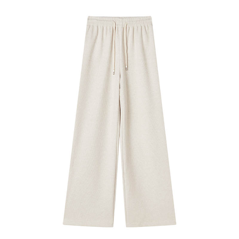 XIANGYING Casual Pants Women's Heron White Moderate Wide Leg Pants