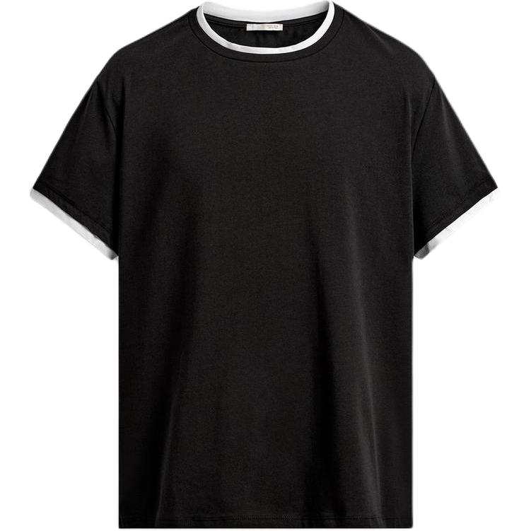 ZARA T Shirts Men's Black Crew Neck Moderate