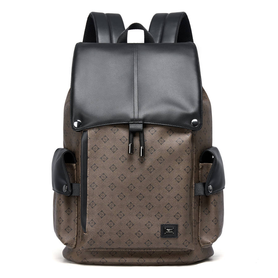 SEPTWOLVES SEPTWOLVES Synthetic Leather Backpack Unisex Coffee