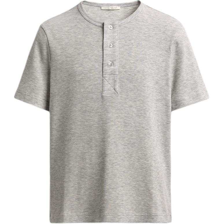 ZARA T Shirts Men's Light Gray Crew Neck Straight Fit