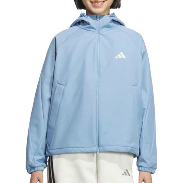 Adidas Adidas Jackets Women's Blue Hooded Non Detachable Moderate Soft Shell