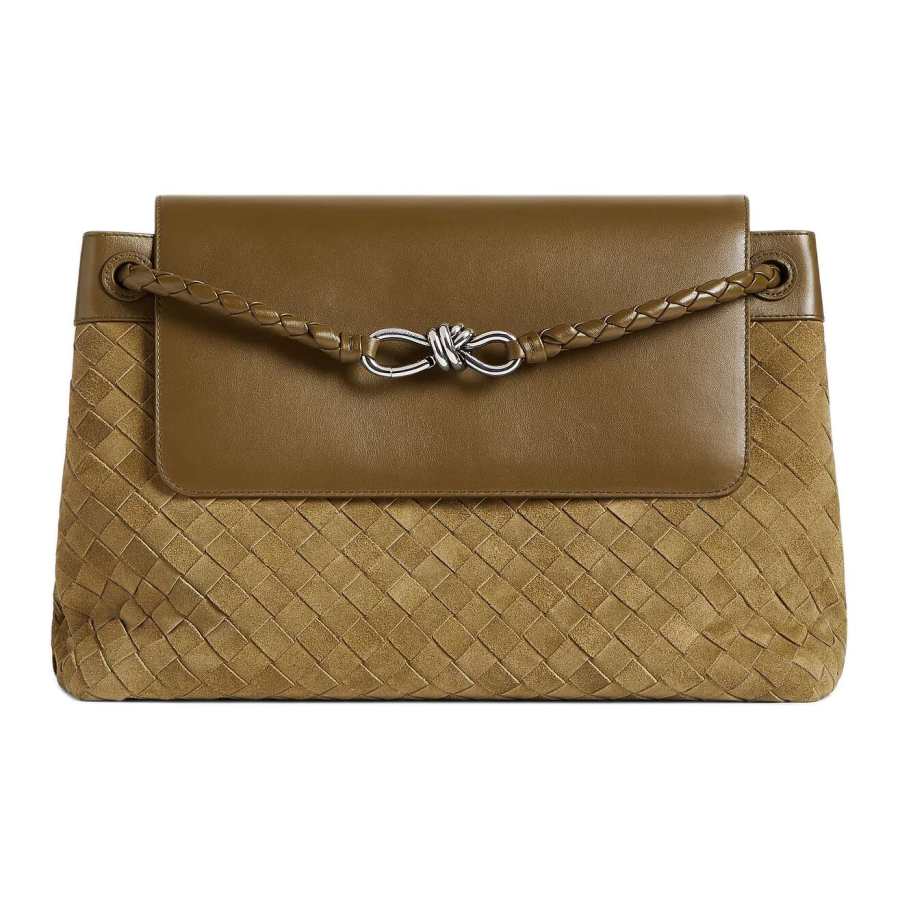 Bottega Veneta Andiamo Calfskin Messenger Bag, Crossbody Bag, Shoulder Bag Men's Mud