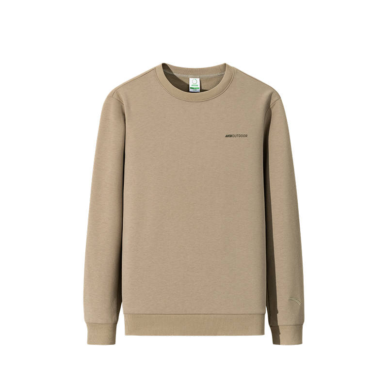 ANTA Sweatshirts Men's Wood Khaki Crew Neck Thickened Regular