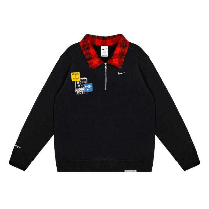 Nike Nike Sweatshirts Unisex Black Lapel Moderate Regular