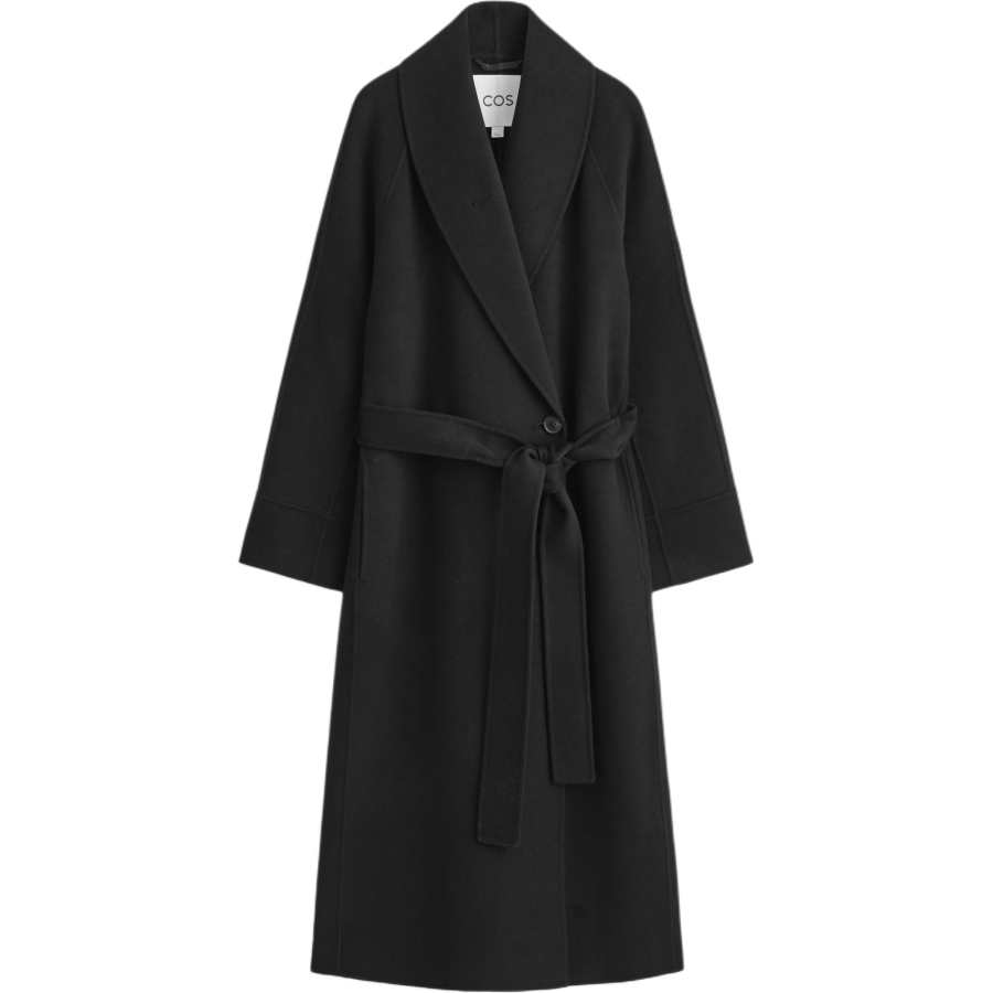 COS COS Coats Women's Black Lapel Moderate