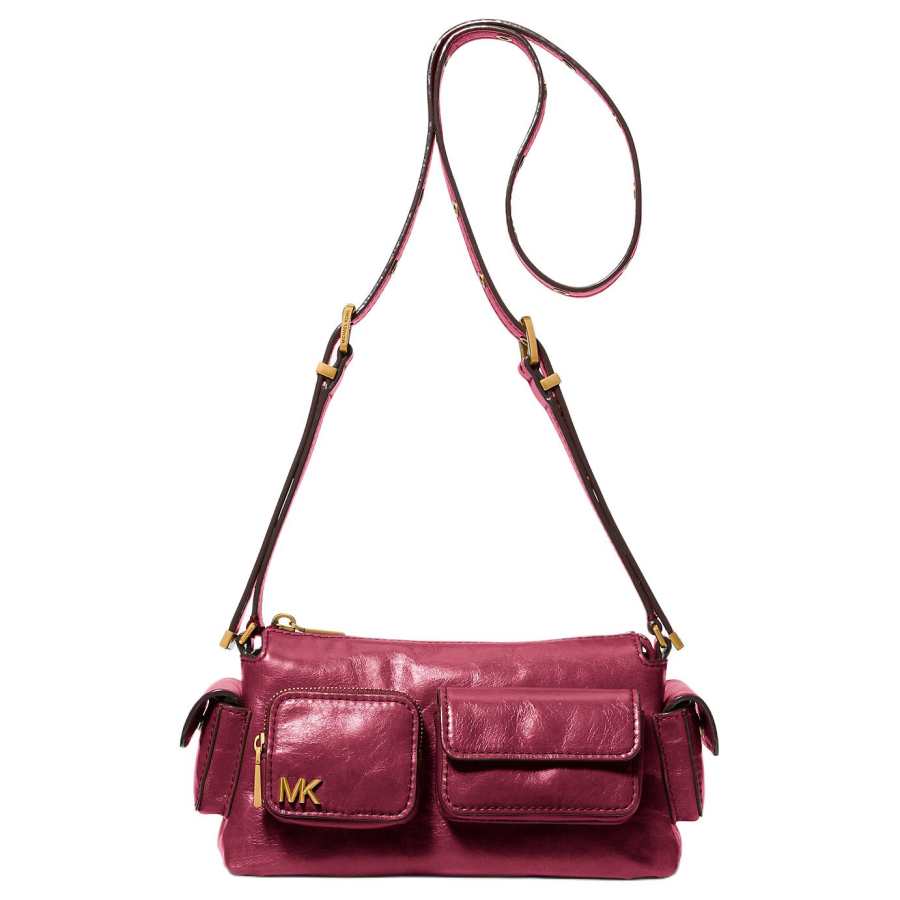 MICHAEL KORS DAKOTA Leather Crossbody Bag, Shoulder Bag Small Women's Burgundy