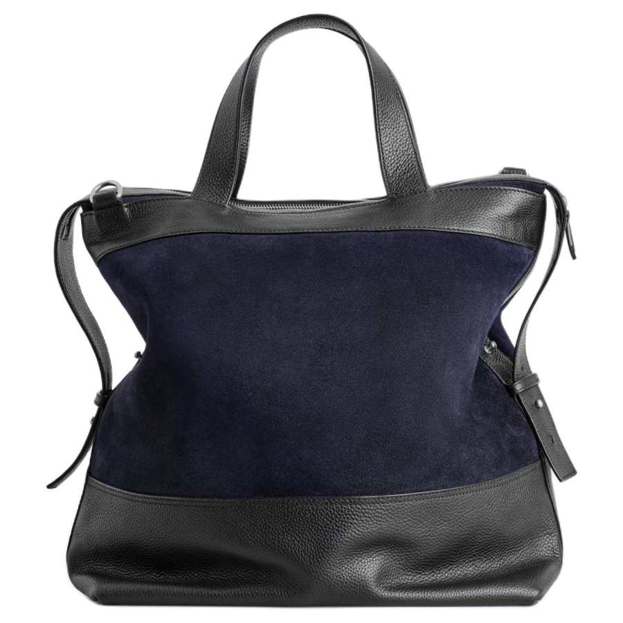 COS Cow Leather Suede One Shoulder Handbag Men's Marine Blue