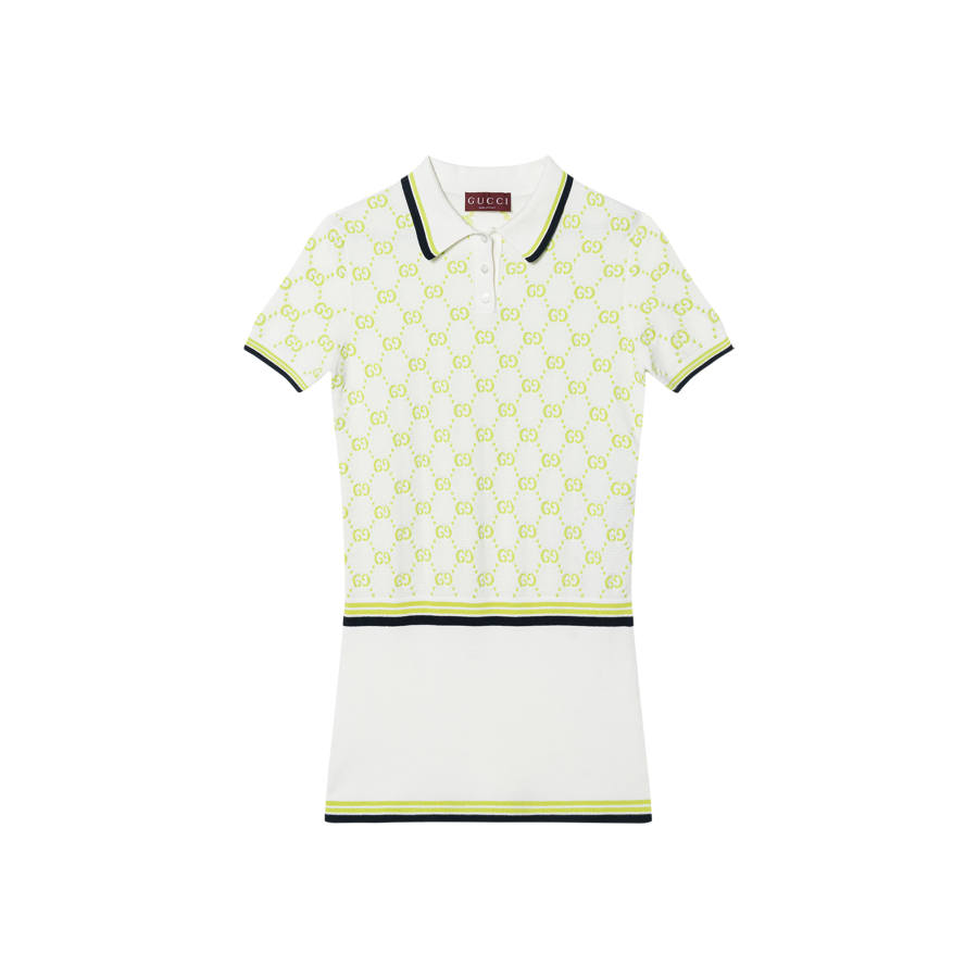 GUCCI FW24 Lido Short Sleeved Dress Women's Ivory White