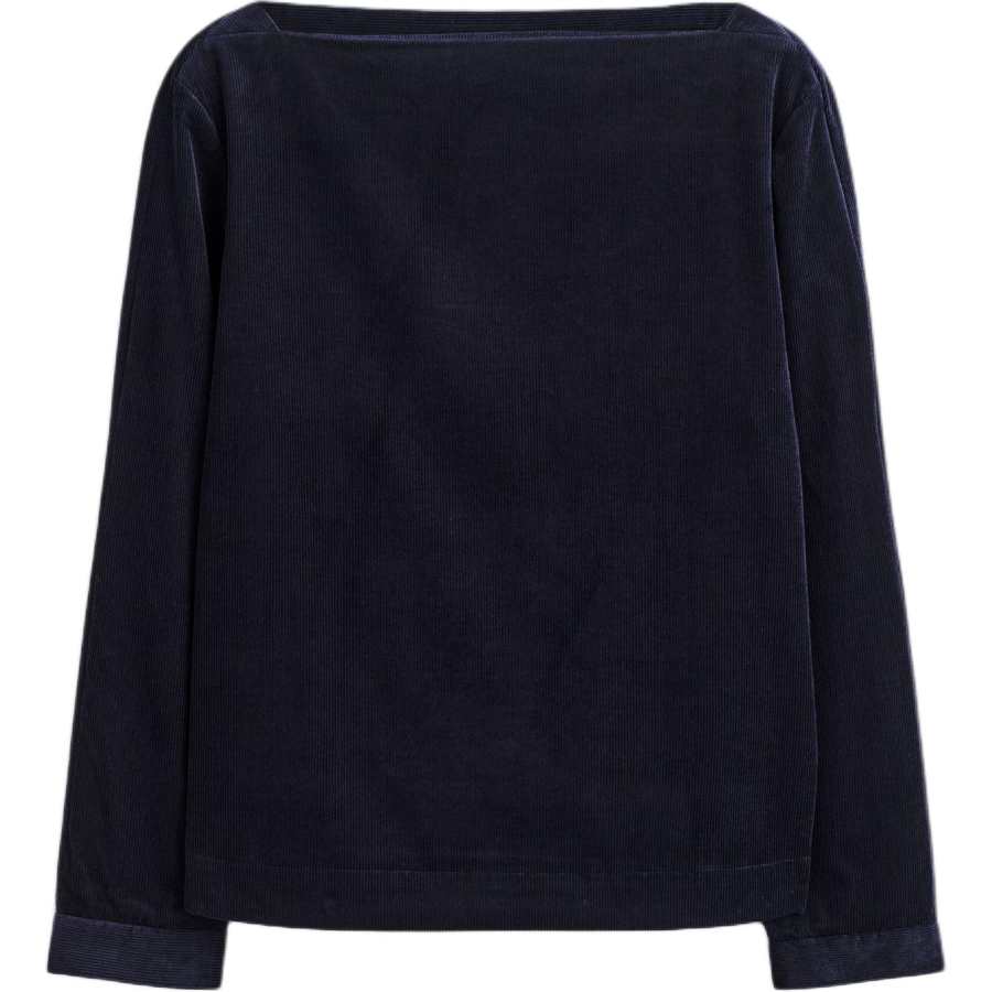 COS T Shirts Women's Navy Blue Boat Neck