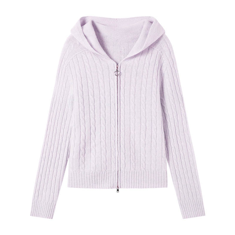 XIANGYING Sweaters Women's Hooded Moderate Cardigan
