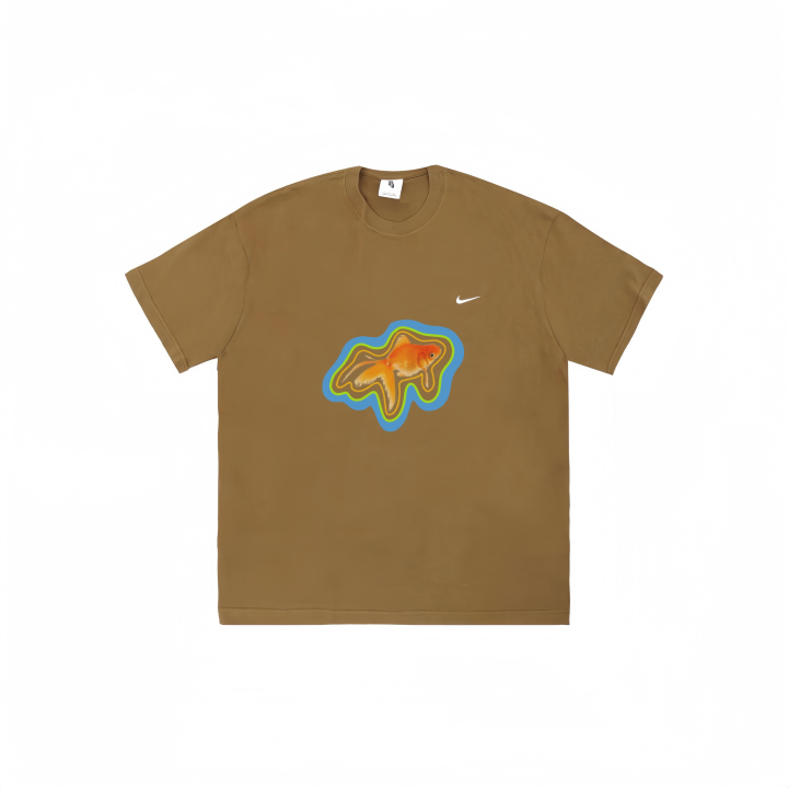 Nike Nike Solo Swoosh T Shirts Men's Camel Crew Neck Moderate Straight Fit
