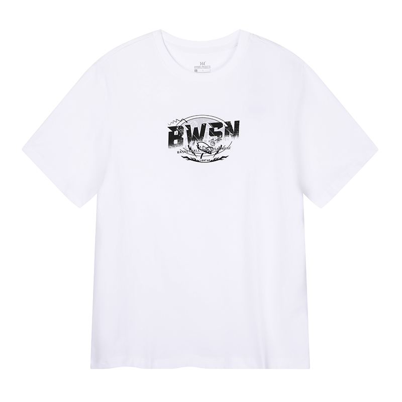 361° T Shirts Men's White Crew Neck Moderate Straight Fit