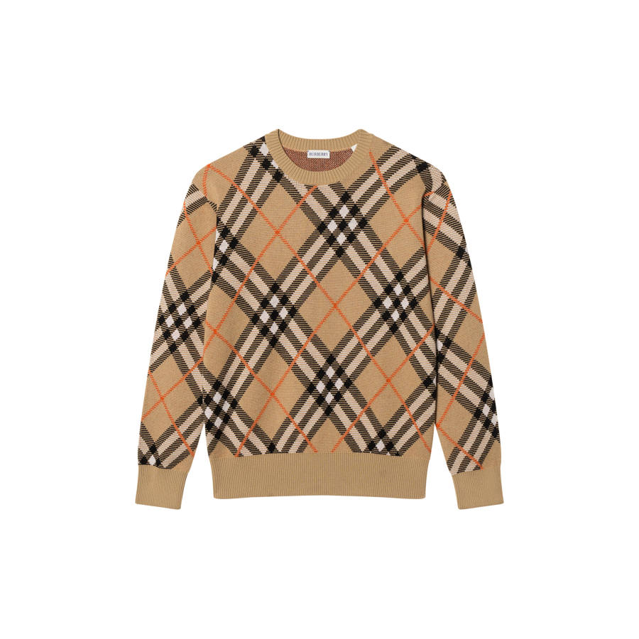 Burberry Burberry Checked Crewneck Jumper