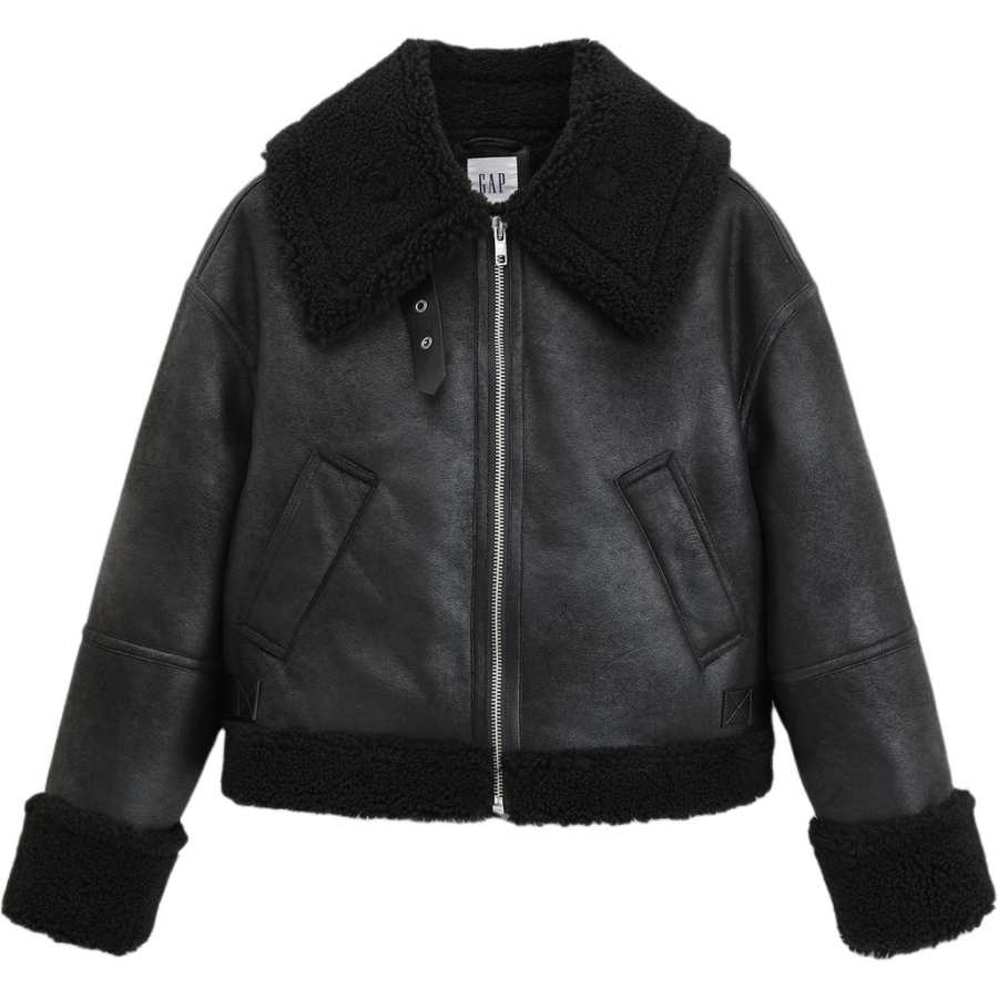 GAP GAP Jackets Women's Black Lapel Moderate Other