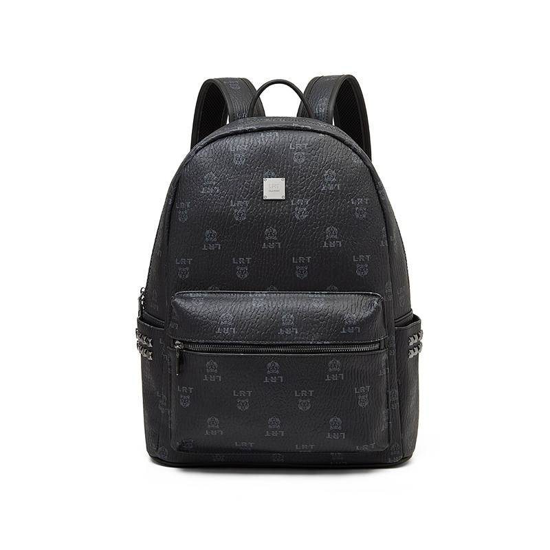 LAORENTOU Synthetic Leather Backpack Unisex Black