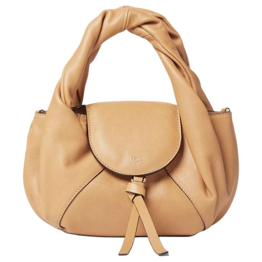 FENDI Cow Leather Handbag Mini Women's Beige