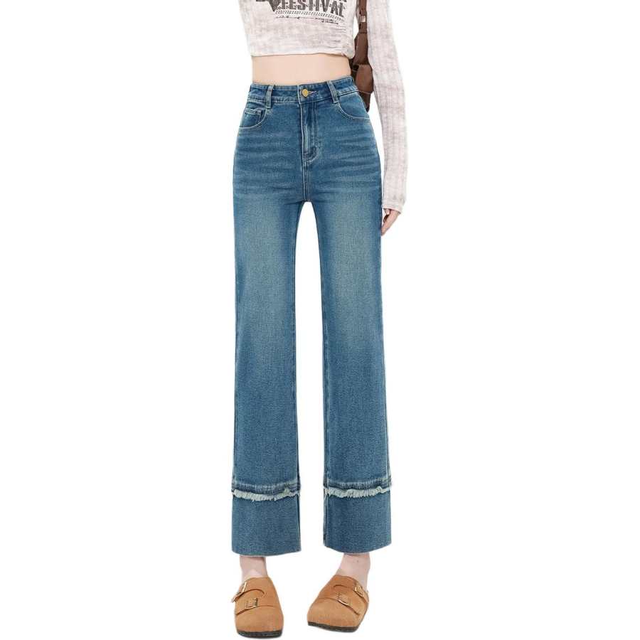 Tonlion Jeans Women's Medium Blue Moderate Straight Fit Pants