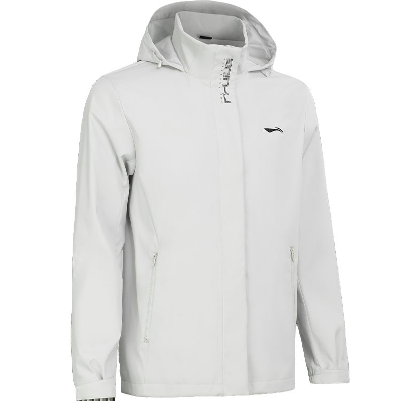 Li-Ning Li Ning Trench Coats Men's Stone Gray Hooded Moderate