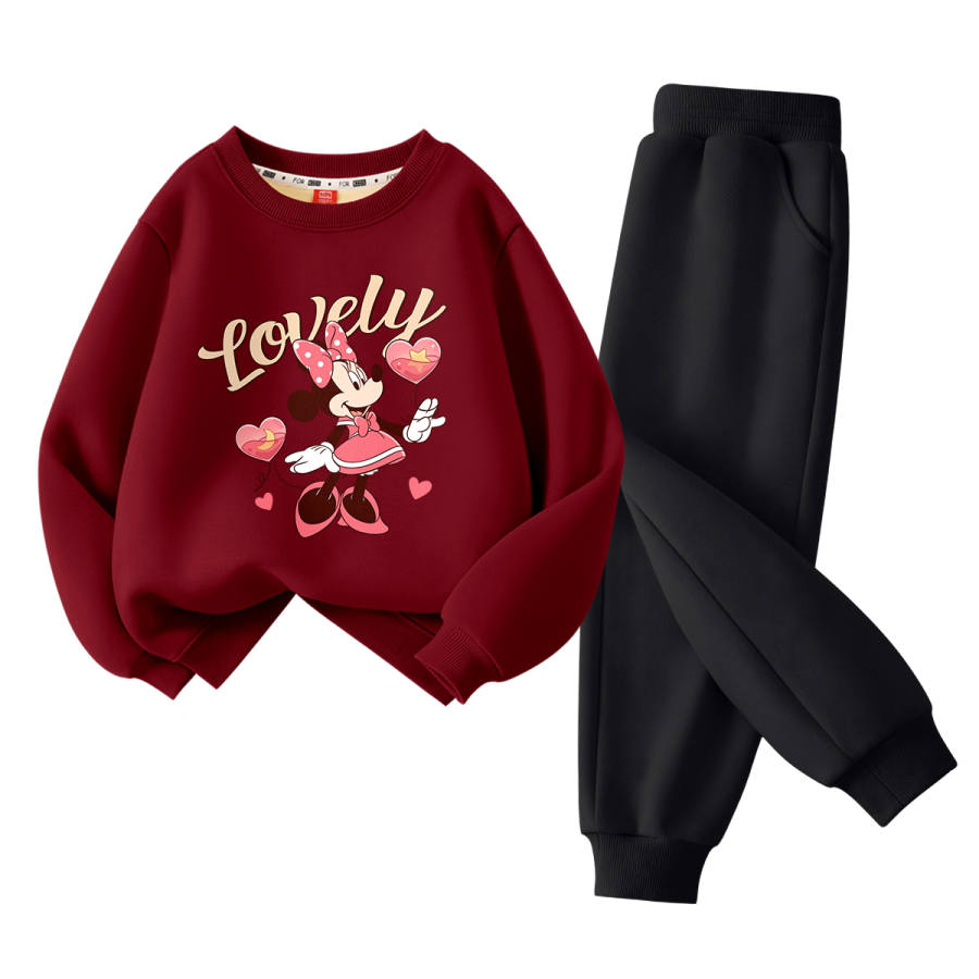 Disney Kids Casual Sportswear Crew Neck Thickened