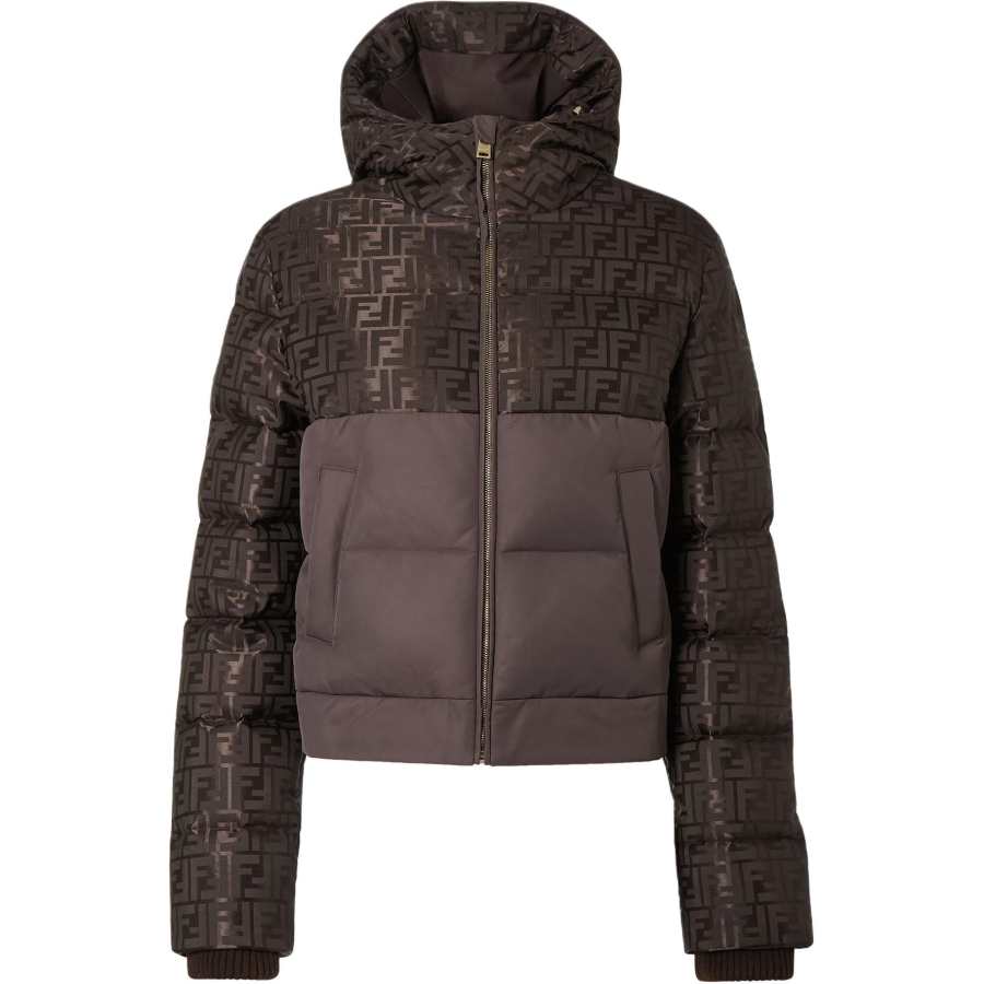 Fendi Ff Jacquard Hooded Padded Jacket