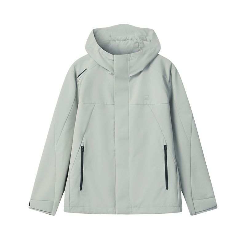 FILA WHITE Jackets Men's Algae Green Hooded Non Detachable Moderate Other