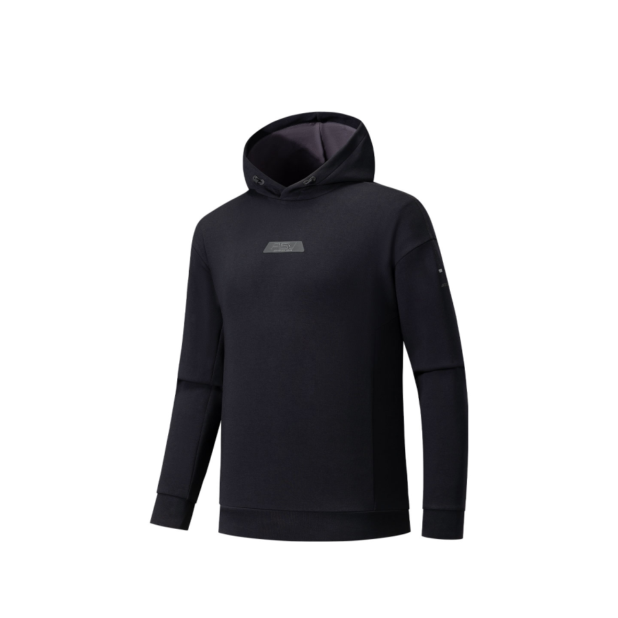 ANTA Sweatshirts Men's Black Hooded Moderate Regular