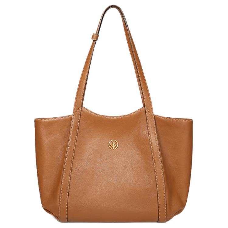 BAGTREE Calfskin Shoulder Bag Unisex Black/Roasted Brown/Caramel