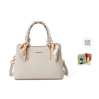 RED DRAGONFLY Cow Leather Handbag Medium Women's Khaki/Black