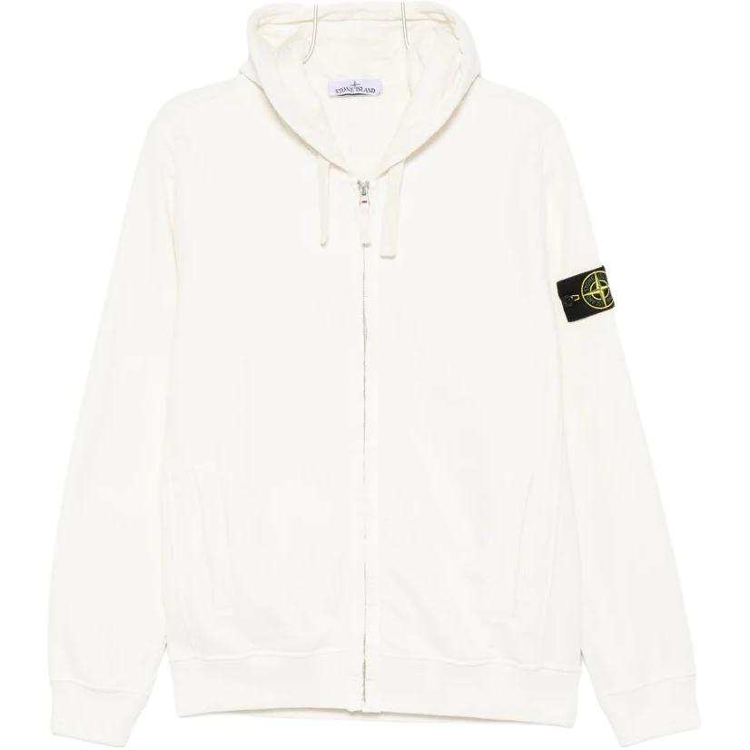 Stone Island logo-patch zip-up hoodie