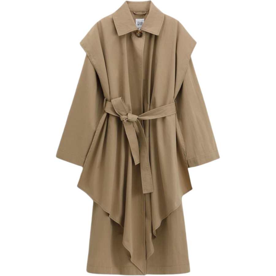 GAP Trench Coats Women's Khaki Moderate