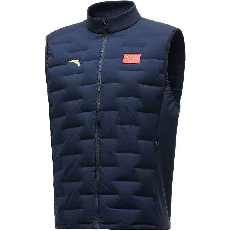 ANTA Down Vests Men's Midnight Blue Stand Collar Lightweight Other