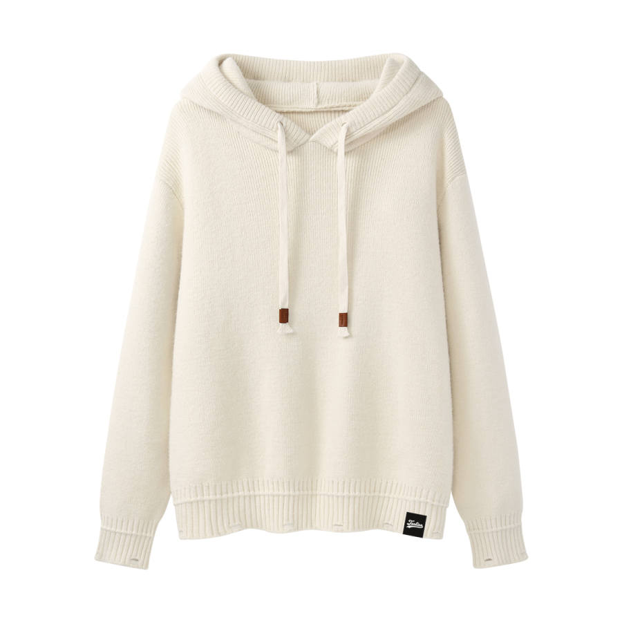 Tonlion Knitwear Women's Hooded Moderate Cardigan