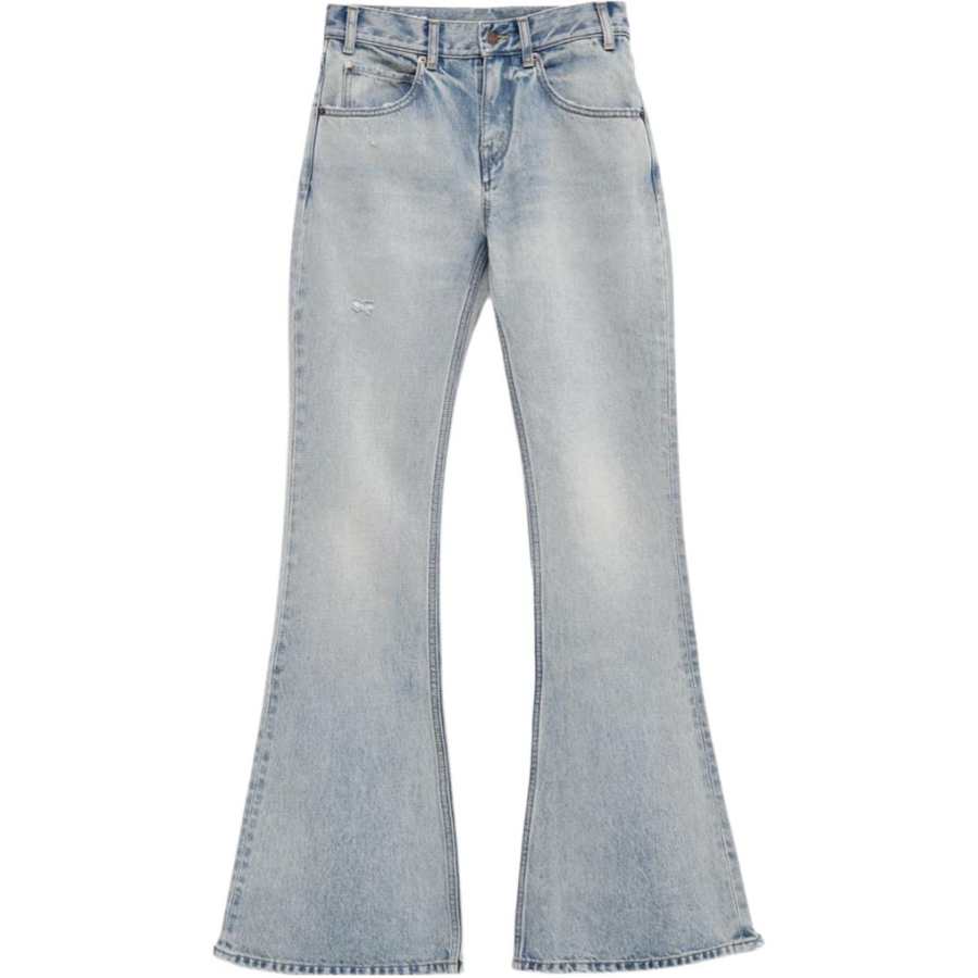 CELINE CELINE Jeans Women's Light Blue Moderate Flared Pants