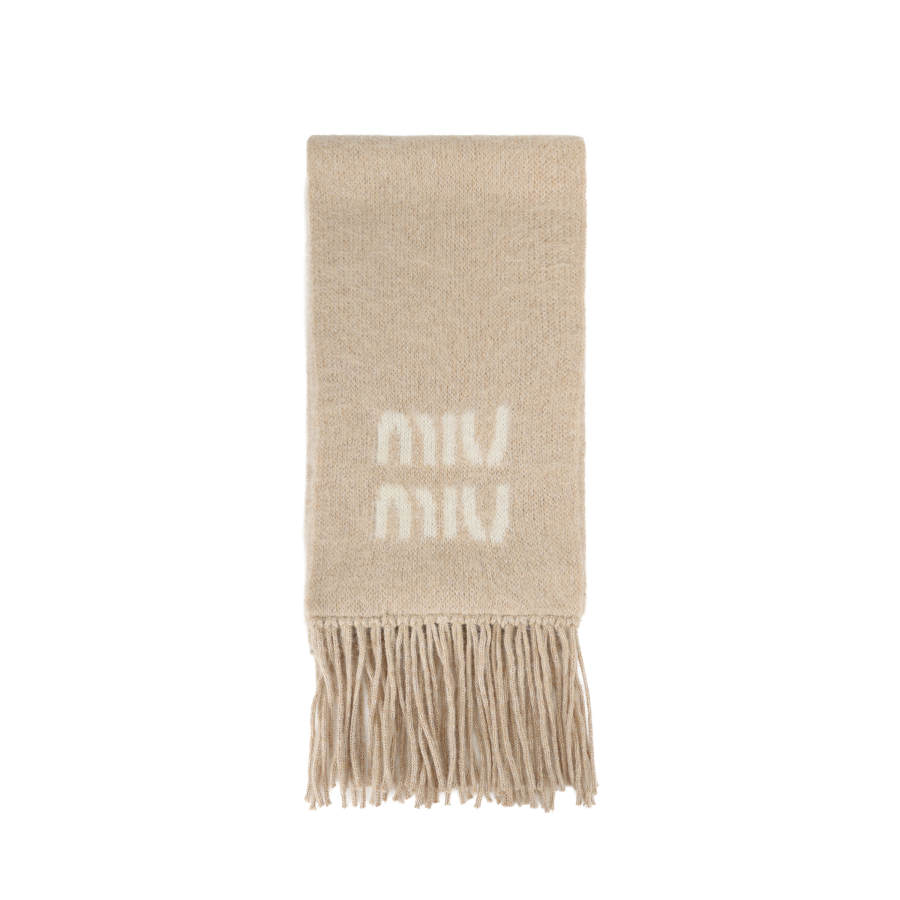 MIU MIU Fabric, Wool, Mohair Knit Scarves Unisex Neutral Color