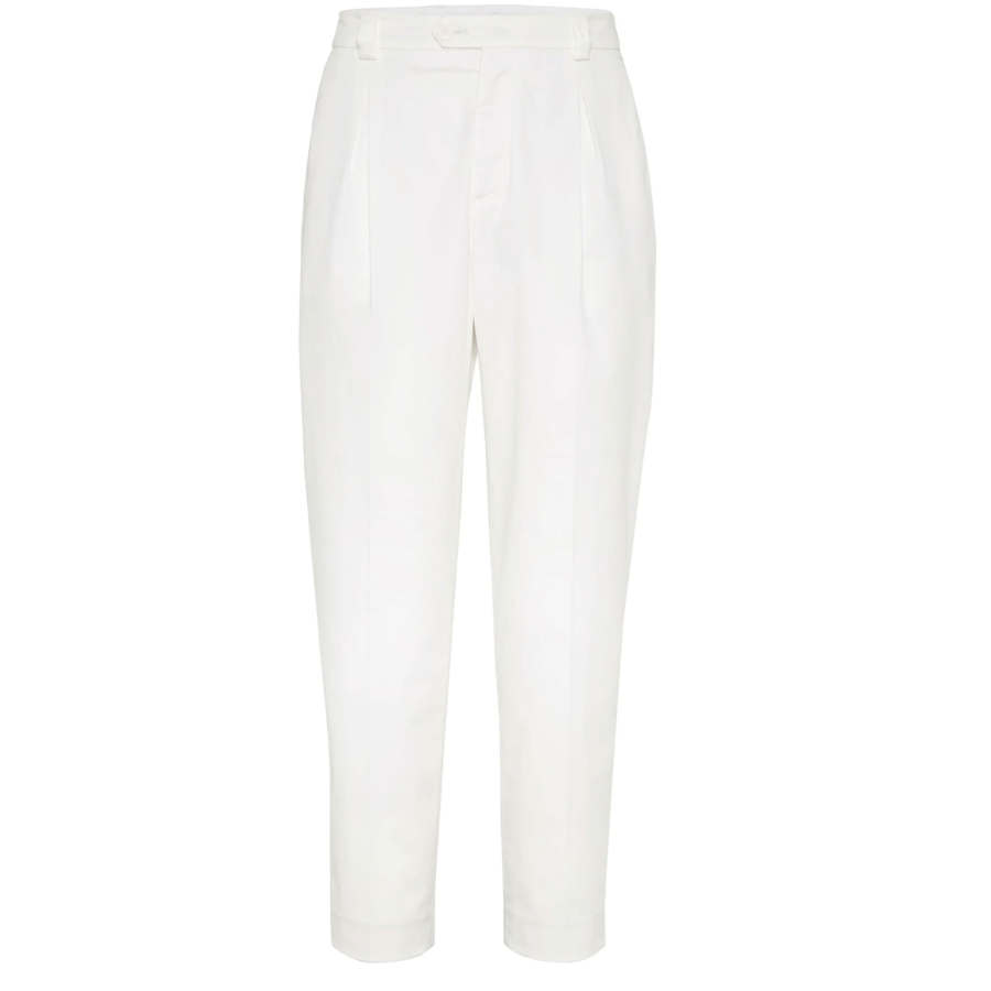 Brunello Cucinelli gabardine-weave trousers