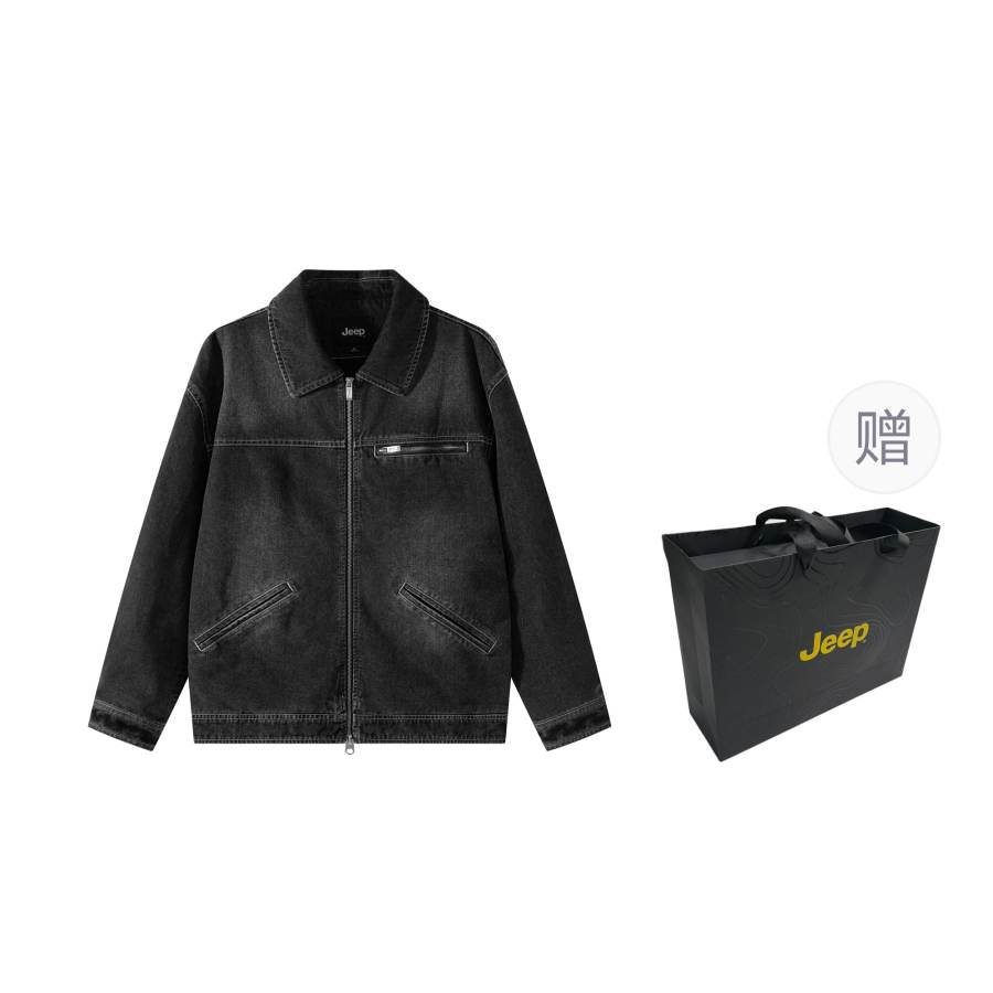 Jeep Jeep Jackets Unisex Black Comes With Mall Packaging Lapel Moderate